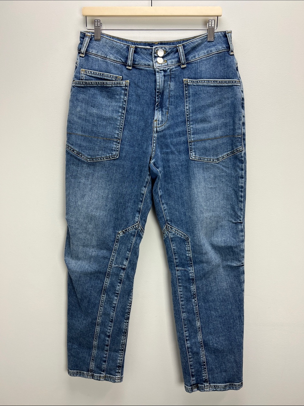 Pilcro Anthropologie Wanderer Mid Rise Relaxed Jeans Medium Wash Womens 30